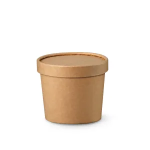 12oz Kraft Compostable Paper Food Cup with Vented Lid