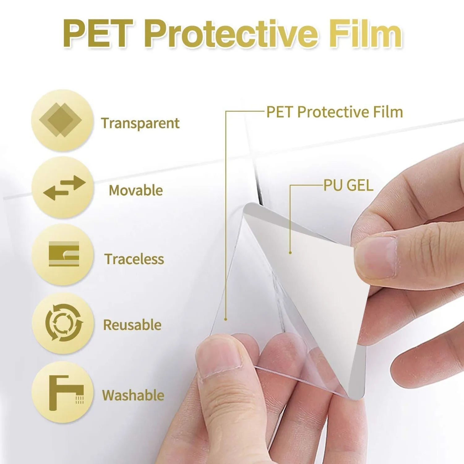 1758 Self Adhesive Tape Double Sided Heavy Duty Tap for Wall, Kitchen, Office, Wall, Car | Stickers for Home (Pack of 10 Pcs) (Size - 6cm x 6cm Each, Transparent)