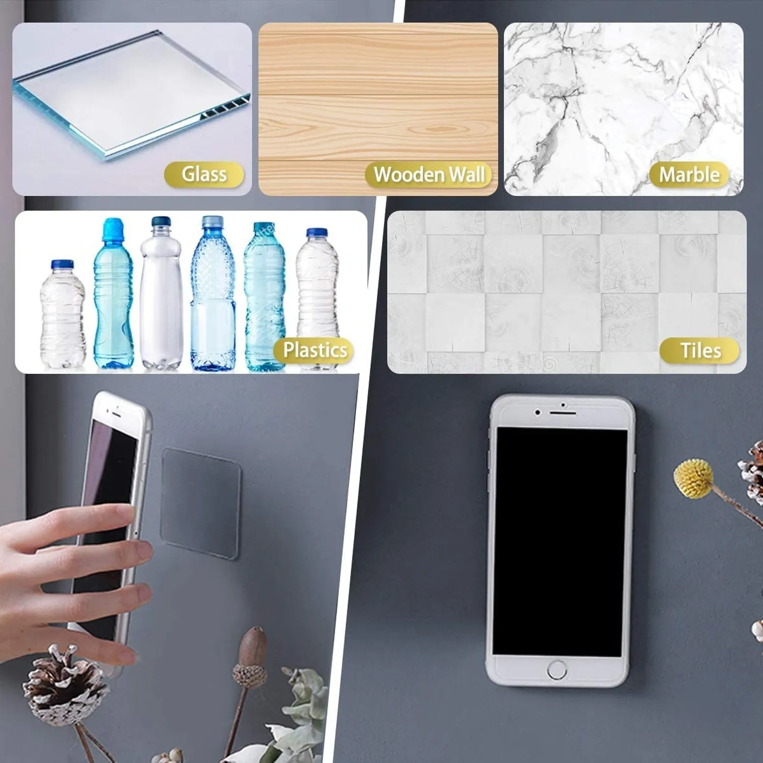 1758 Self Adhesive Tape Double Sided Heavy Duty Tap for Wall, Kitchen, Office, Wall, Car | Stickers for Home (Pack of 10 Pcs) (Size - 6cm x 6cm Each, Transparent)