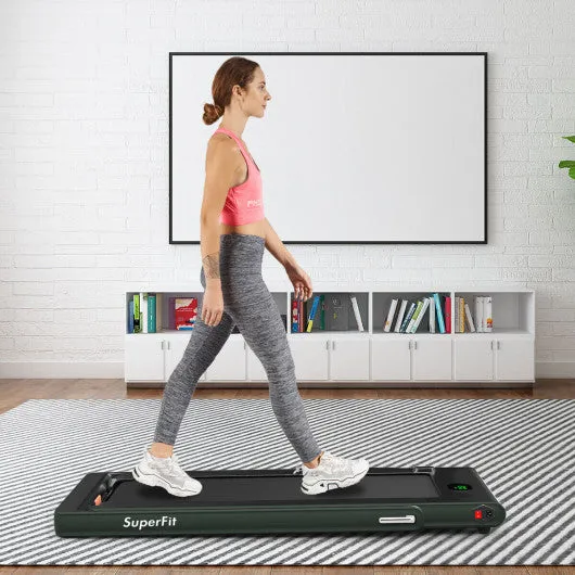 2.25HP 2 in 1 Folding Treadmill with APP Speaker Remote Control-Green
