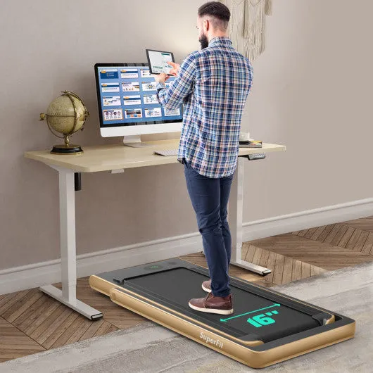 2.25HP 2 in 1 Folding Treadmill with APP Speaker Remote Control-Yellow