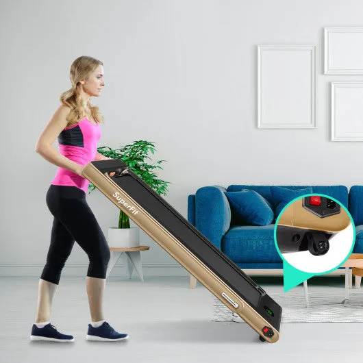 2.25HP 2 in 1 Folding Treadmill with APP Speaker Remote Control-Yellow