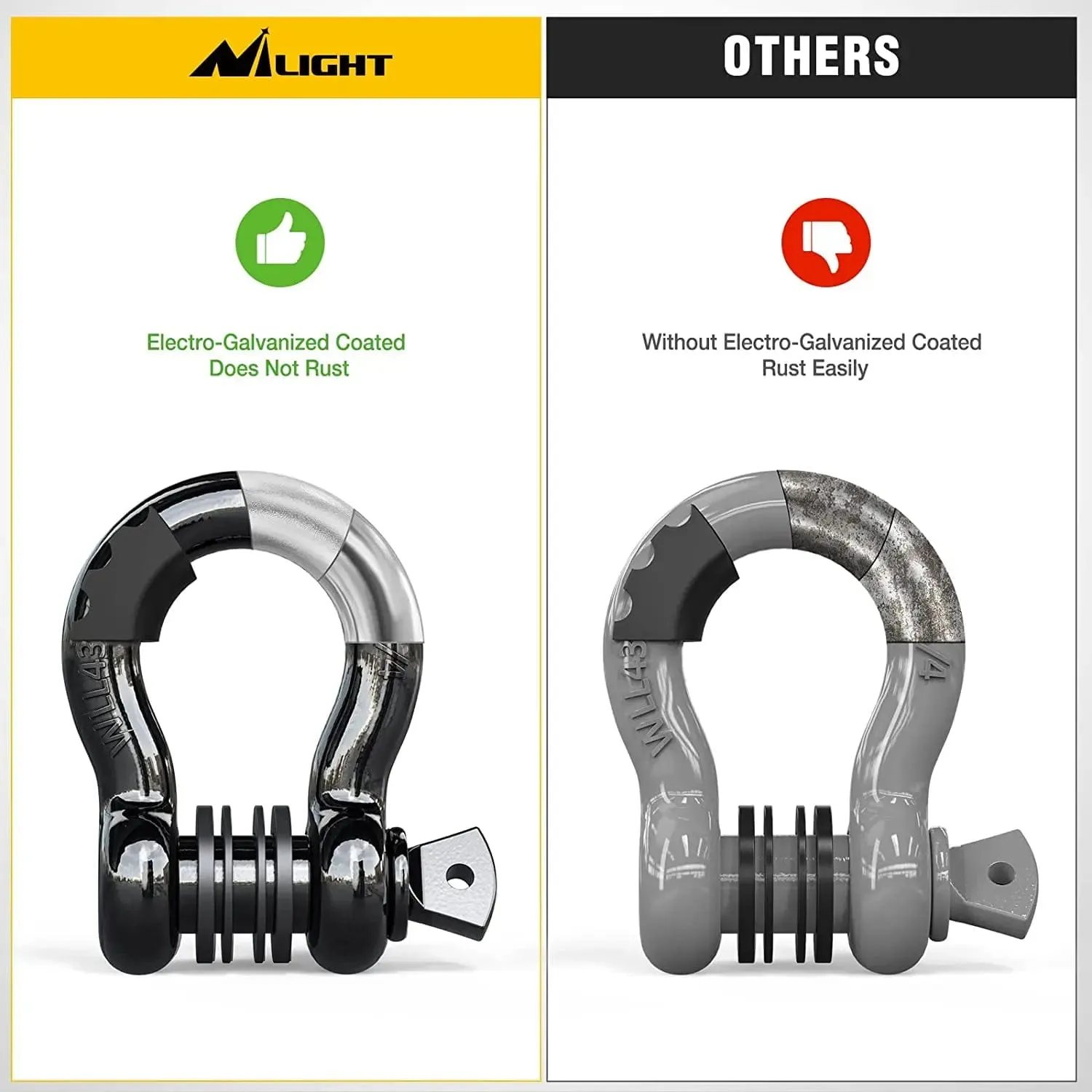 3/4 inch D-Ring Shackle Black (Pair)