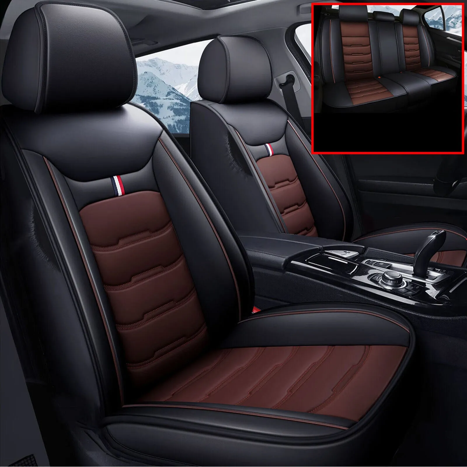 5 Seats Car Seat Cover Front Rear Full Set Cushion Pad