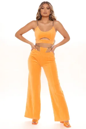 Back To The 90's Velour Pant Set - Orange