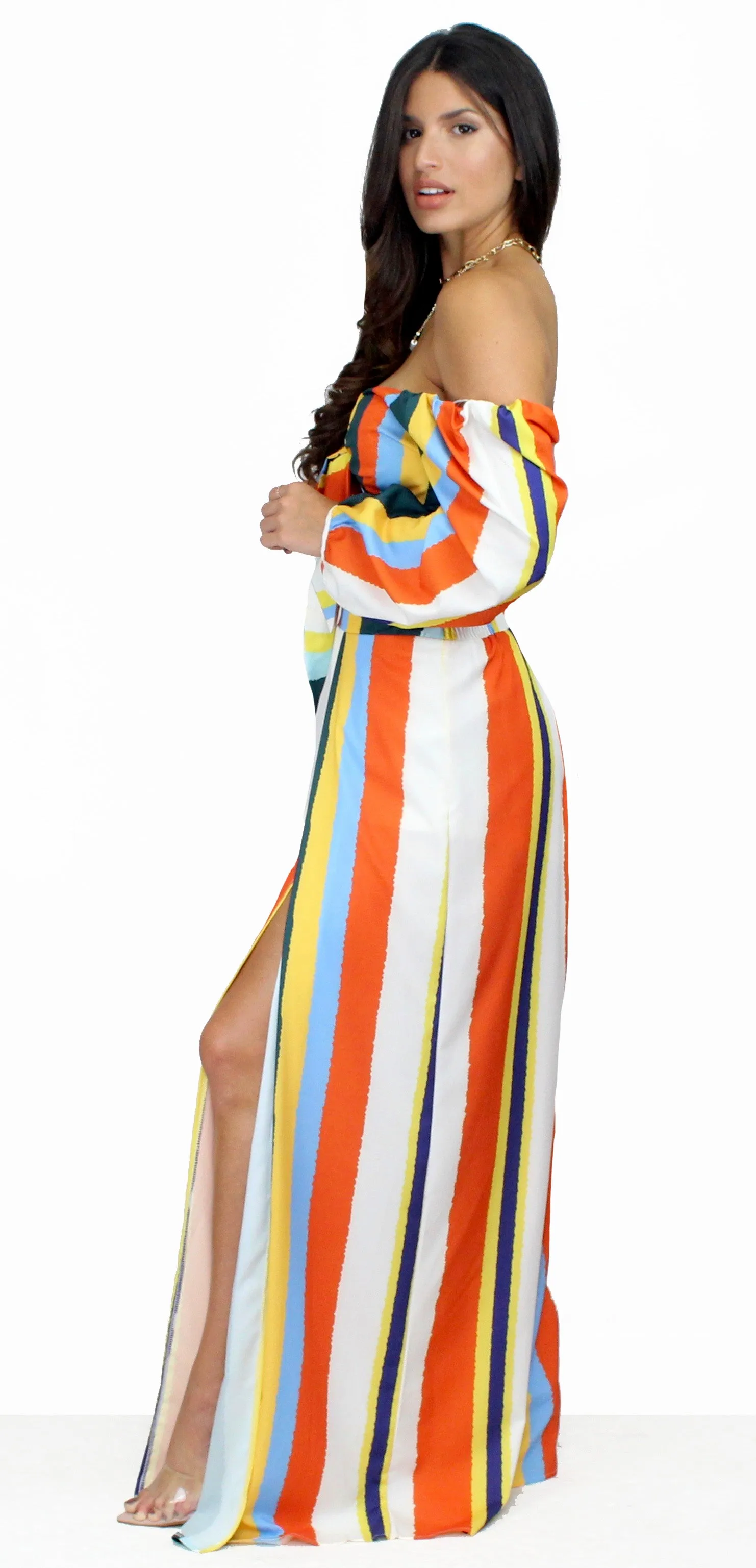 Bring the Colorful Stripes Two-Piece Set