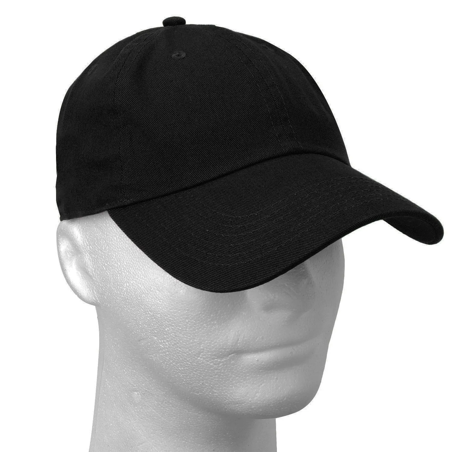 Classic Baseball Cap Soft Cotton Adjustable Size - Black