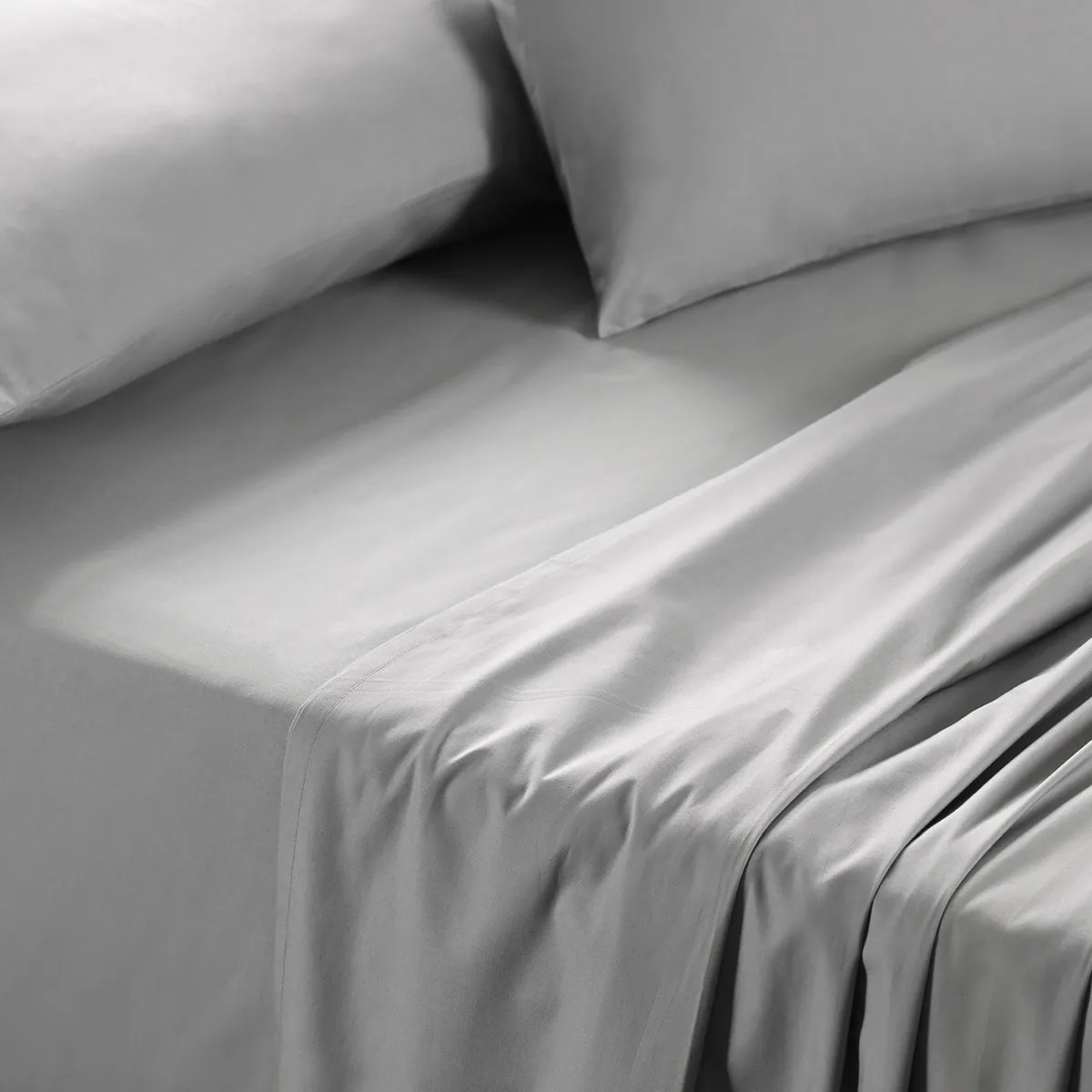 Eden Crisp & Light Weight 100% Cotton Solid Grey Bed Sheet