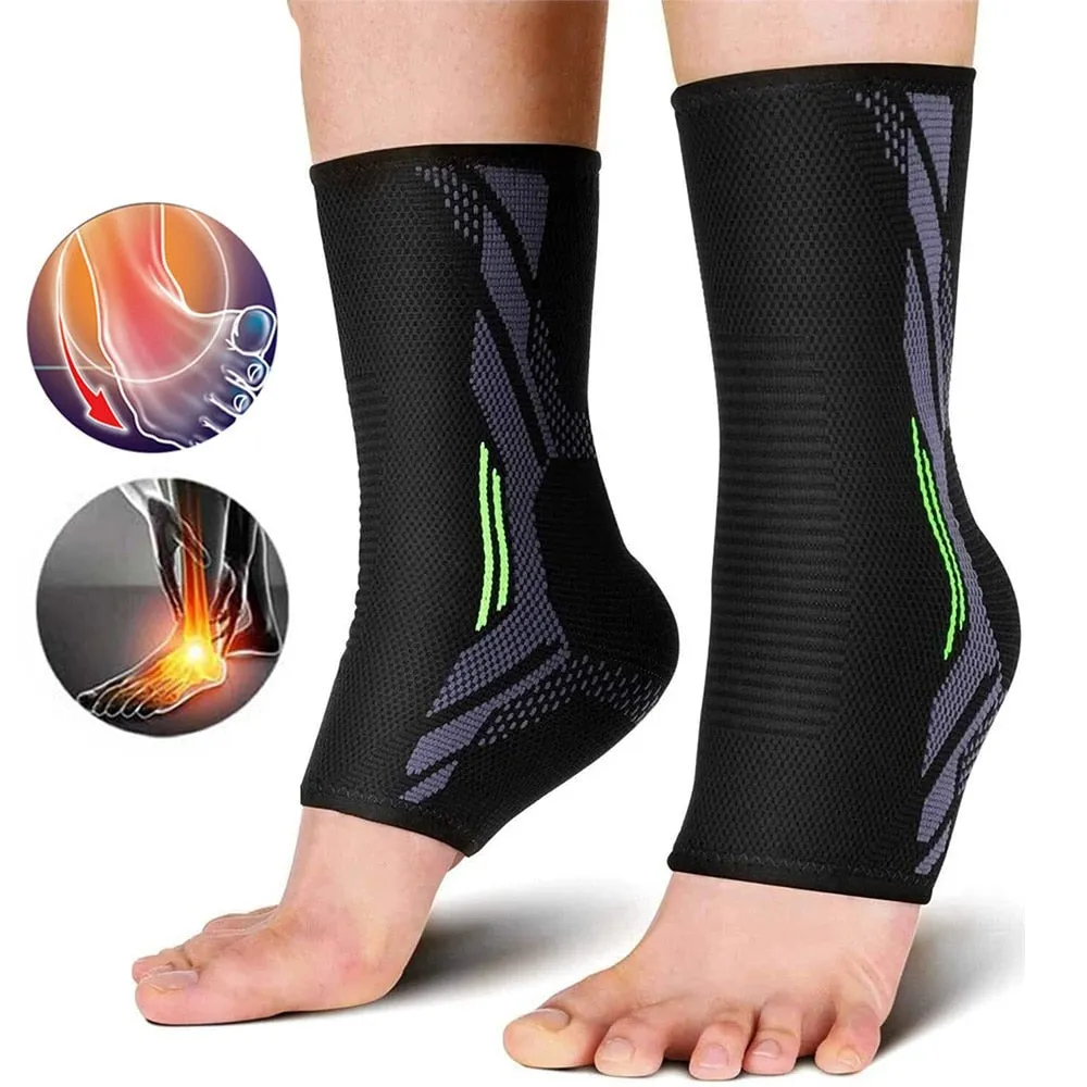 Elastic Breathable Ankle Brace Compression Sleeves for Injury Recovery Joint Pain