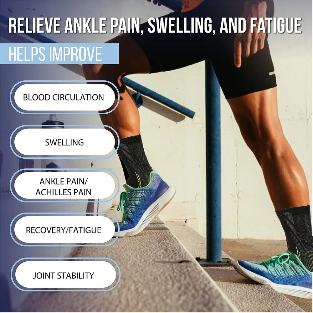 Elastic Breathable Ankle Brace Compression Sleeves for Injury Recovery Joint Pain