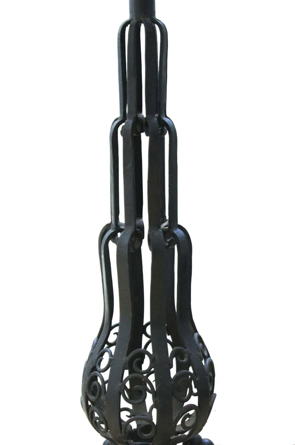 French Art Deco Wrought Iron and Brass Planter Stand
