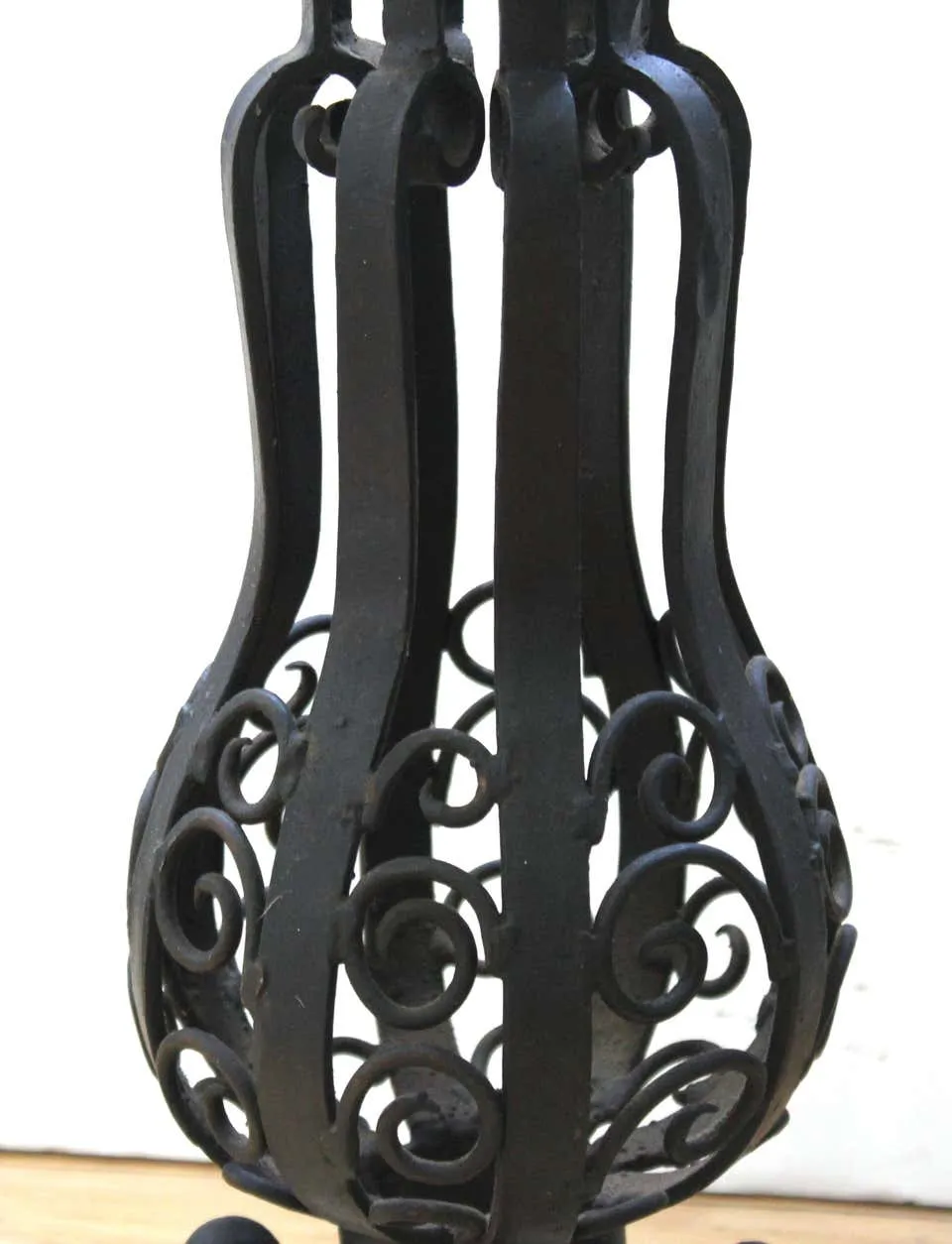 French Art Deco Wrought Iron and Brass Planter Stand