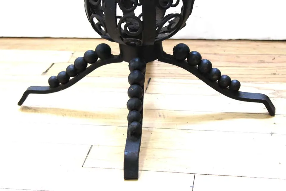 French Art Deco Wrought Iron and Brass Planter Stand