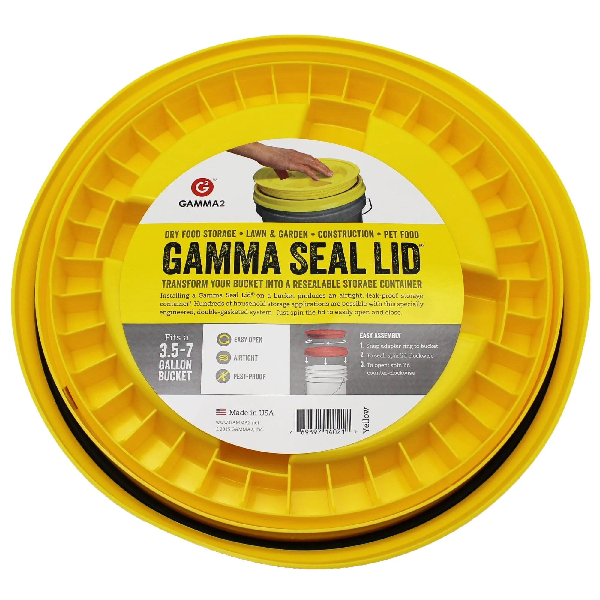 Gamma Seal Lid - Yellow (3.5 to 7.9 Gallon Bucket)