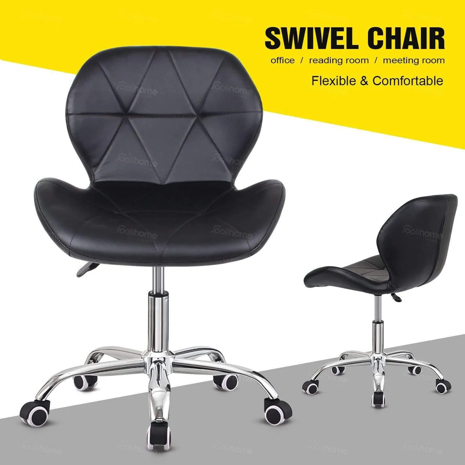Joolihome Office Swivel Chair Adjustable Height PU Leather