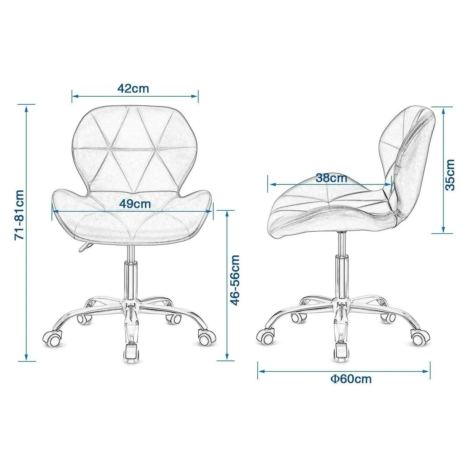 Joolihome Office Swivel Chair Adjustable Height PU Leather