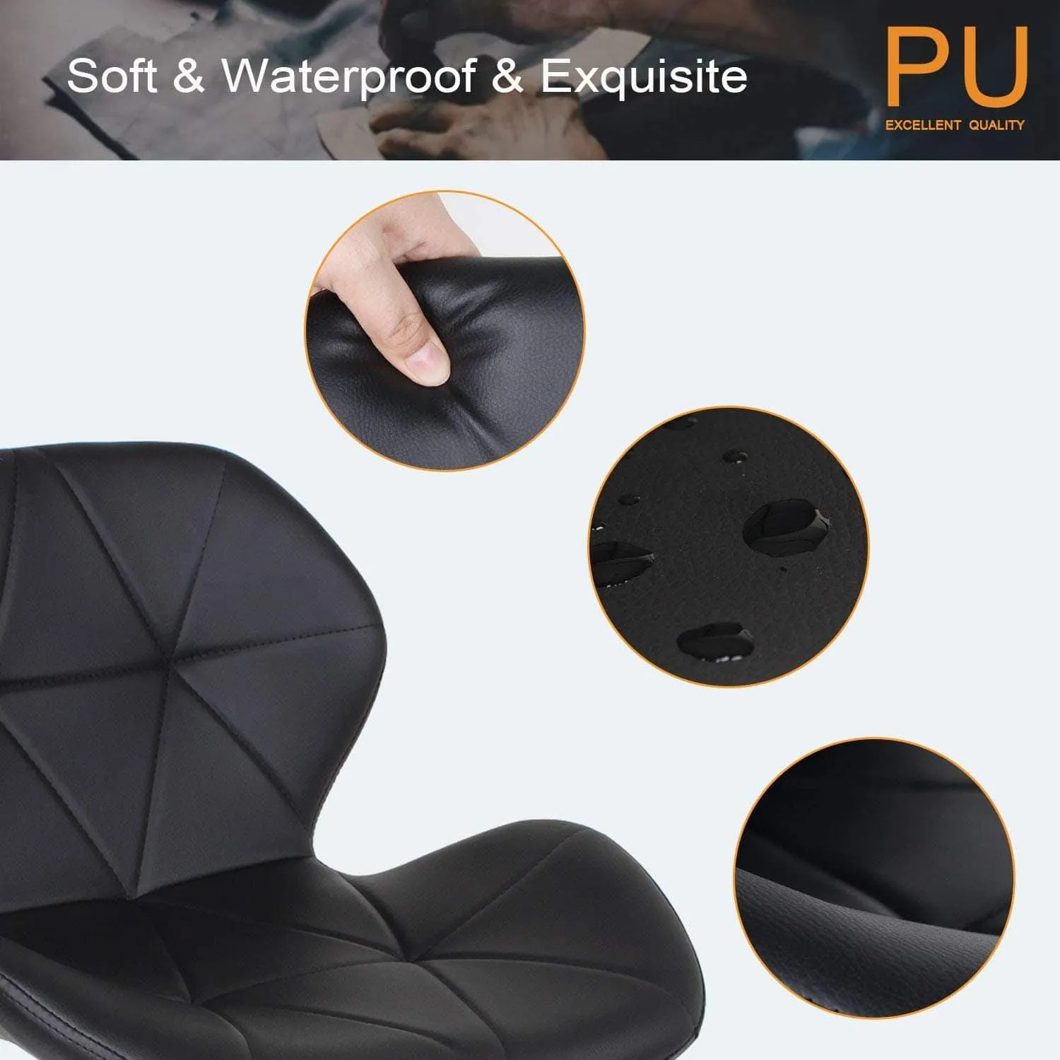 Joolihome Office Swivel Chair Adjustable Height PU Leather