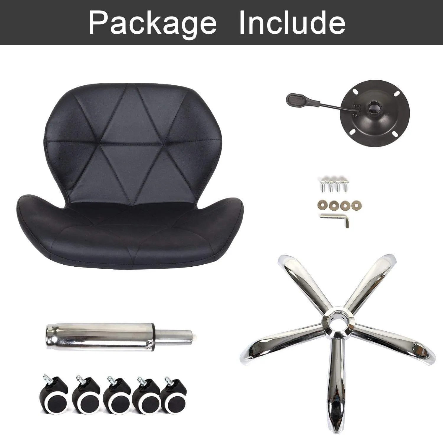 Joolihome Office Swivel Chair Adjustable Height PU Leather