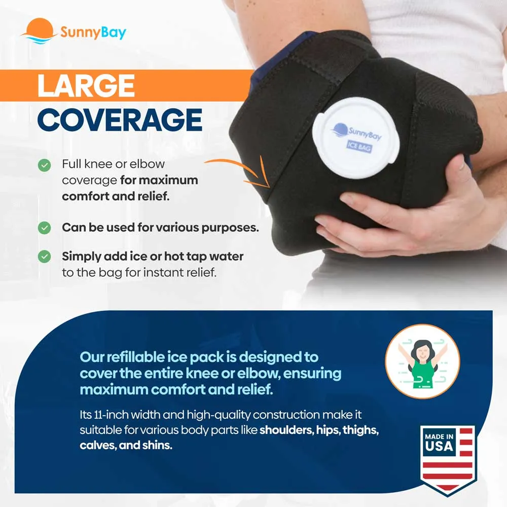 Large Ice Bag with Strap - Add Ice or Hot Water - Hot Cold Therapy