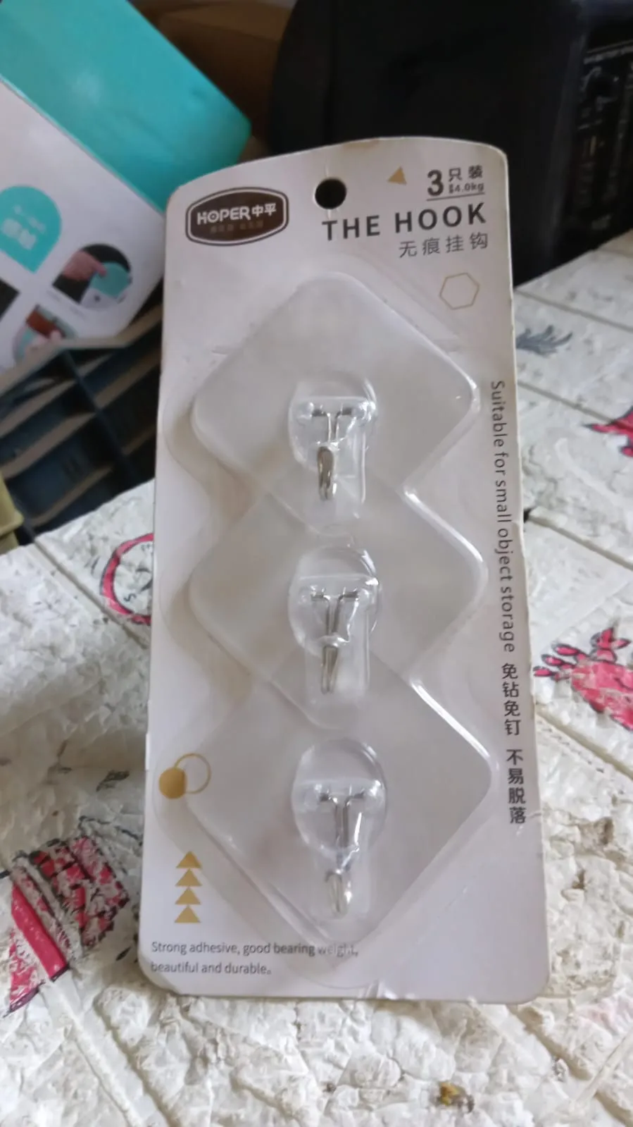 Multipurpose Self Adhesive Heavy Duty Waterproof Transparent Sticky Plastic & Stainless Steel Wall Hooks (3 Pc Set)
