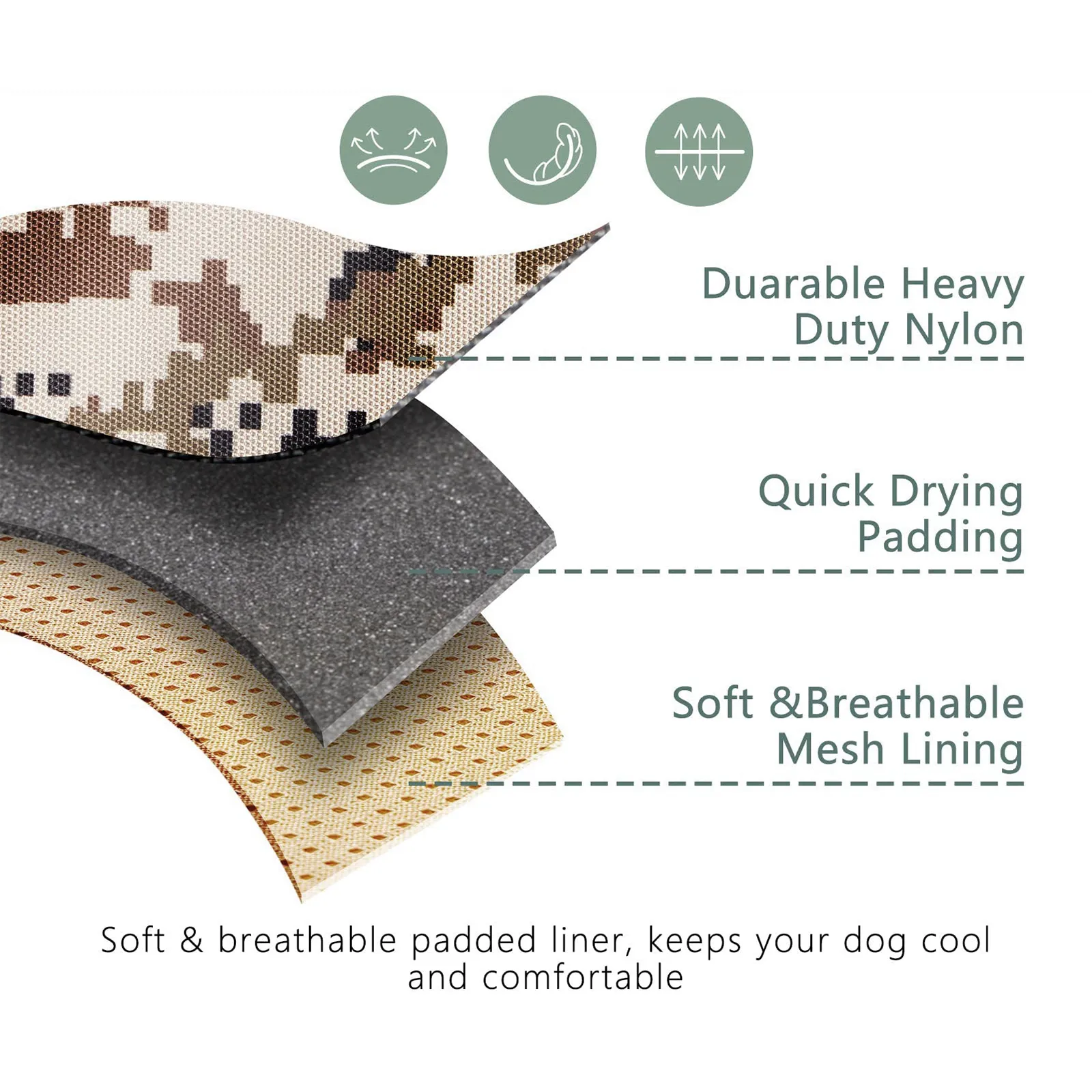 Nylon Dog Harness Tactical No Pull Adjustable, Small