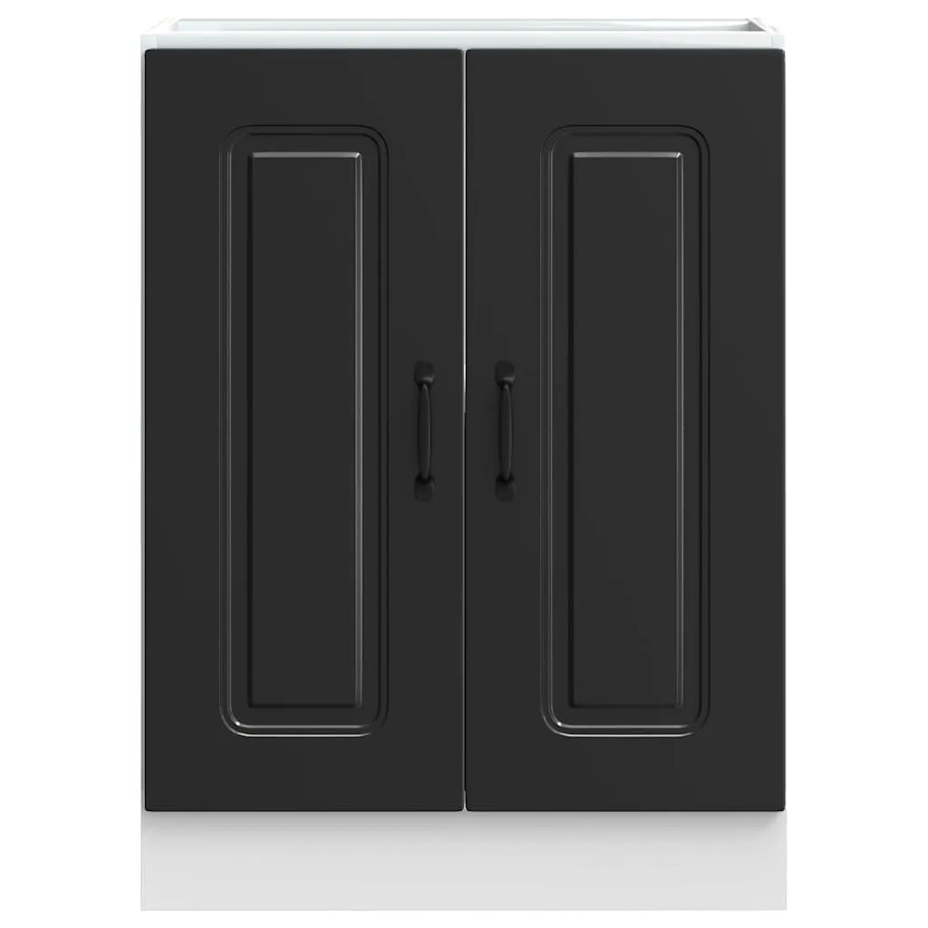 Sink Base Cabinet Kalmar Black 60x46x81.5 cm Engineered Wood