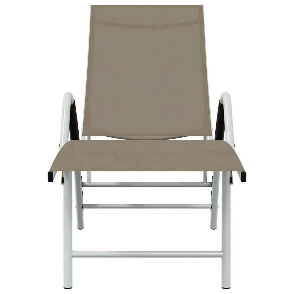 Sun Lounger Textilene and Aluminium Taupe