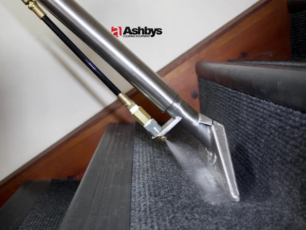 Swivel Headed Stair Carpet Cleaning Tool Mini Wand - 24.5 cm wide, External Spray with fitted Grab Handle