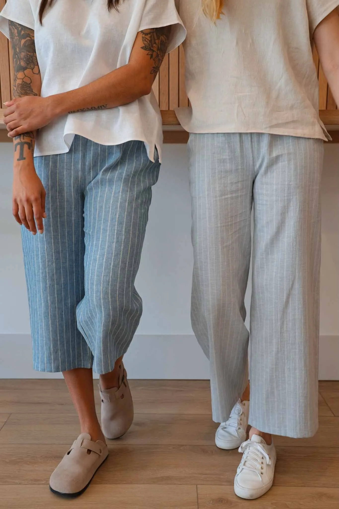 The Pedal Pushers - Linen Checks & Stripes