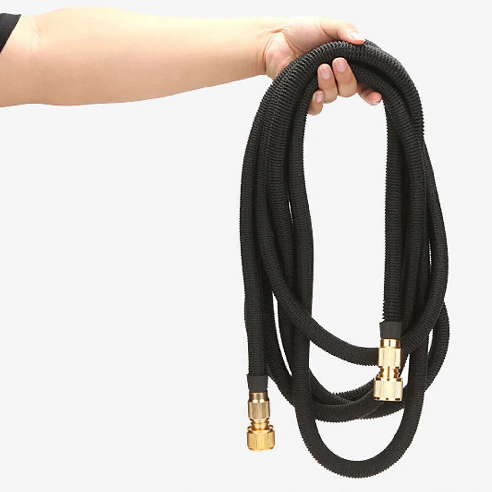 US 1-2 Pack 50 Ft Garden Hose Water Tough Sprayer Nozzle Expandable Heavy Duty