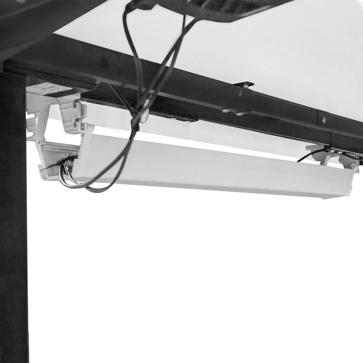 V-Fold Treadmill with ErgoDesk Automatic White Standing Desk 1800mm   Cable Management Tray