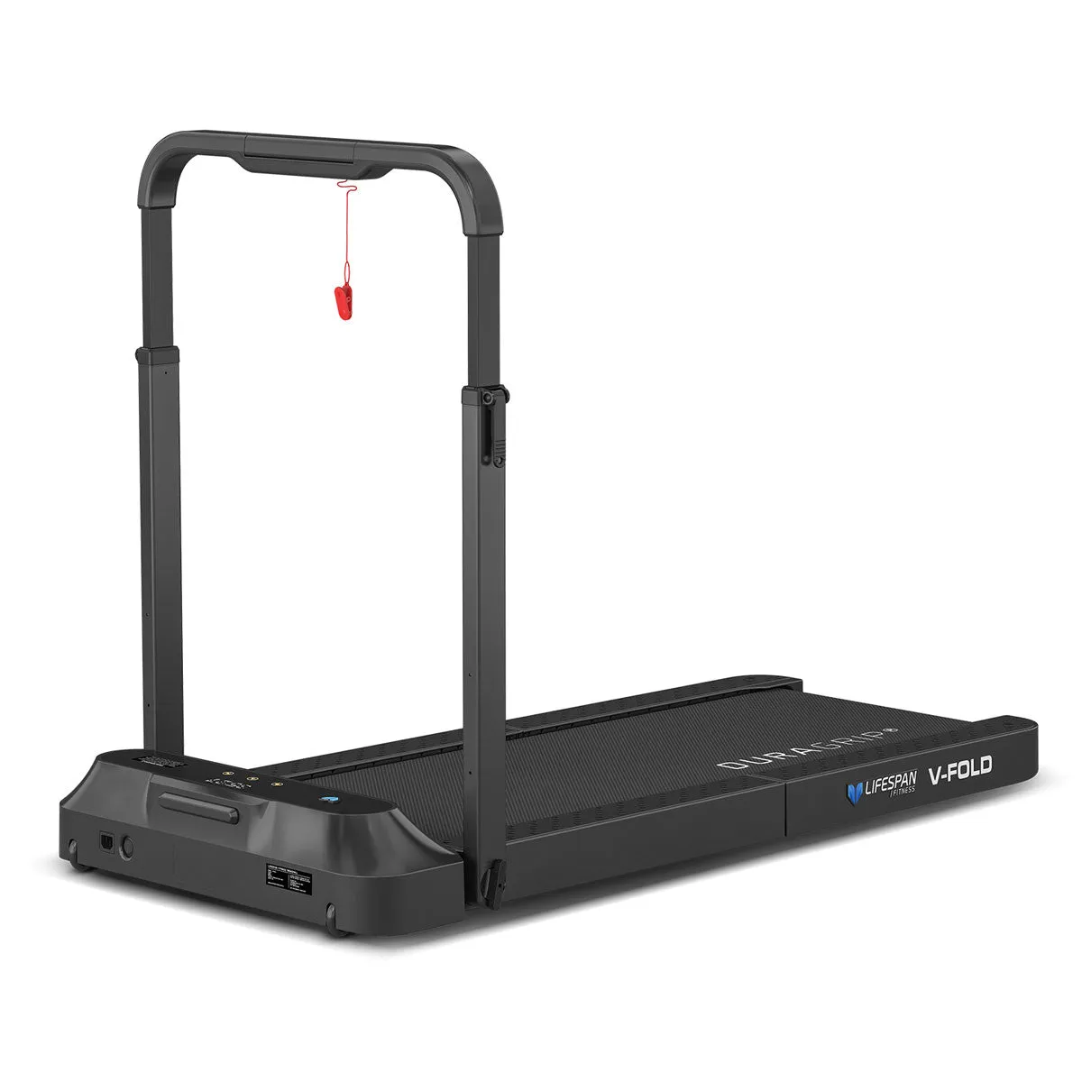 V-Fold Treadmill with ErgoDesk Automatic White Standing Desk 1800mm   Cable Management Tray