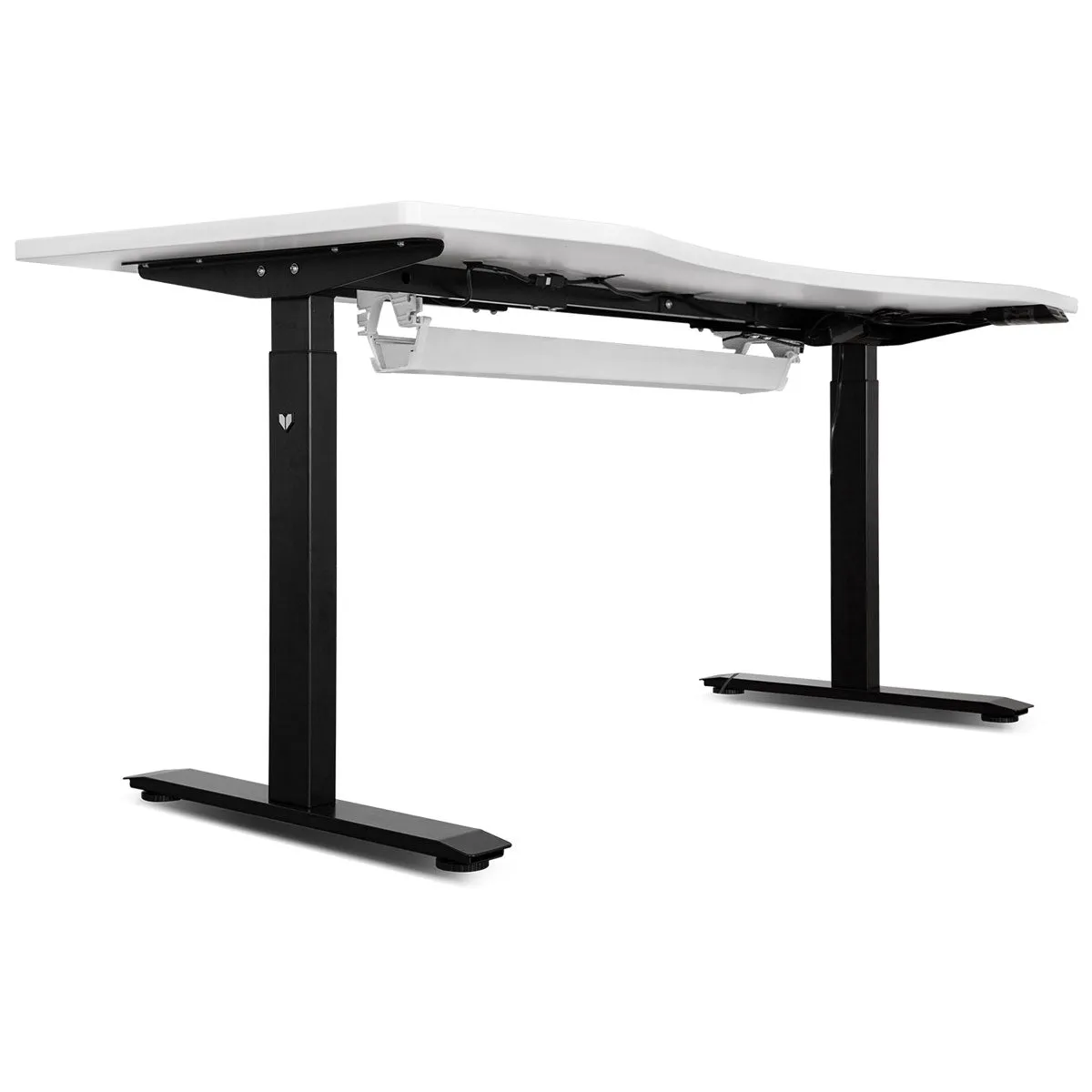 V-Fold Treadmill with ErgoDesk Automatic White Standing Desk 1800mm   Cable Management Tray